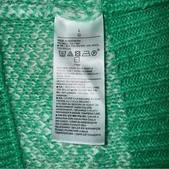Old Navy Women's Green Snowflake Fair Isle Knit Sweater Sz L Holiday - Picture 9 of 10